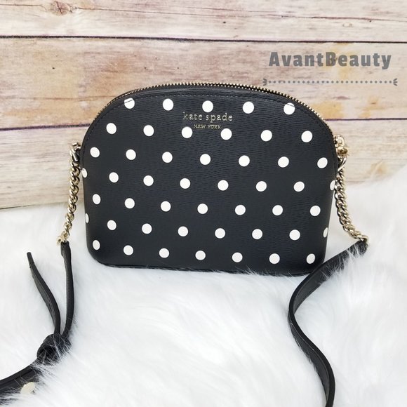 kate spade Handbags - Kate Spade Small Dome Crossbody Cabana dot Black